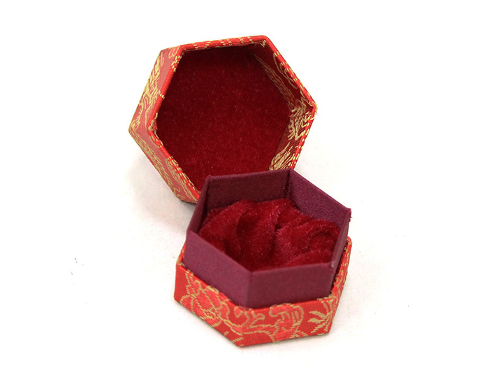 復古織錦緞六角錦盒